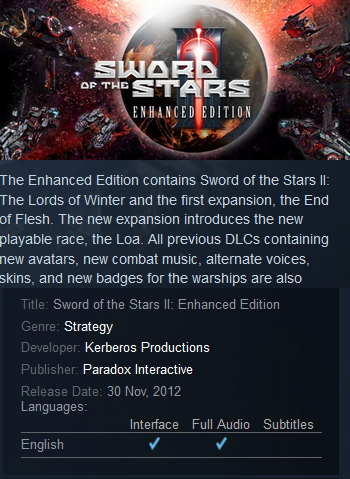 Sword of the Stars II: Enhanced Edition Steam - Click Image to Close